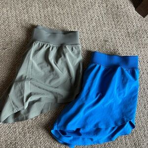 Gray and Blue Athletic running shorts